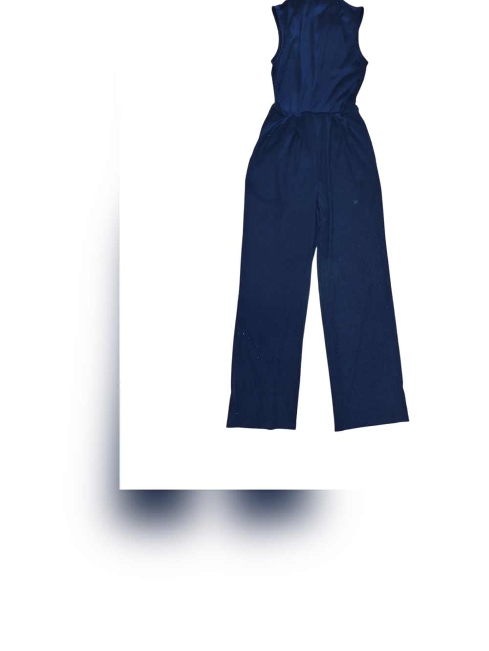 Navy High-Waist Wide-Leg Jumpsuit - Women's
